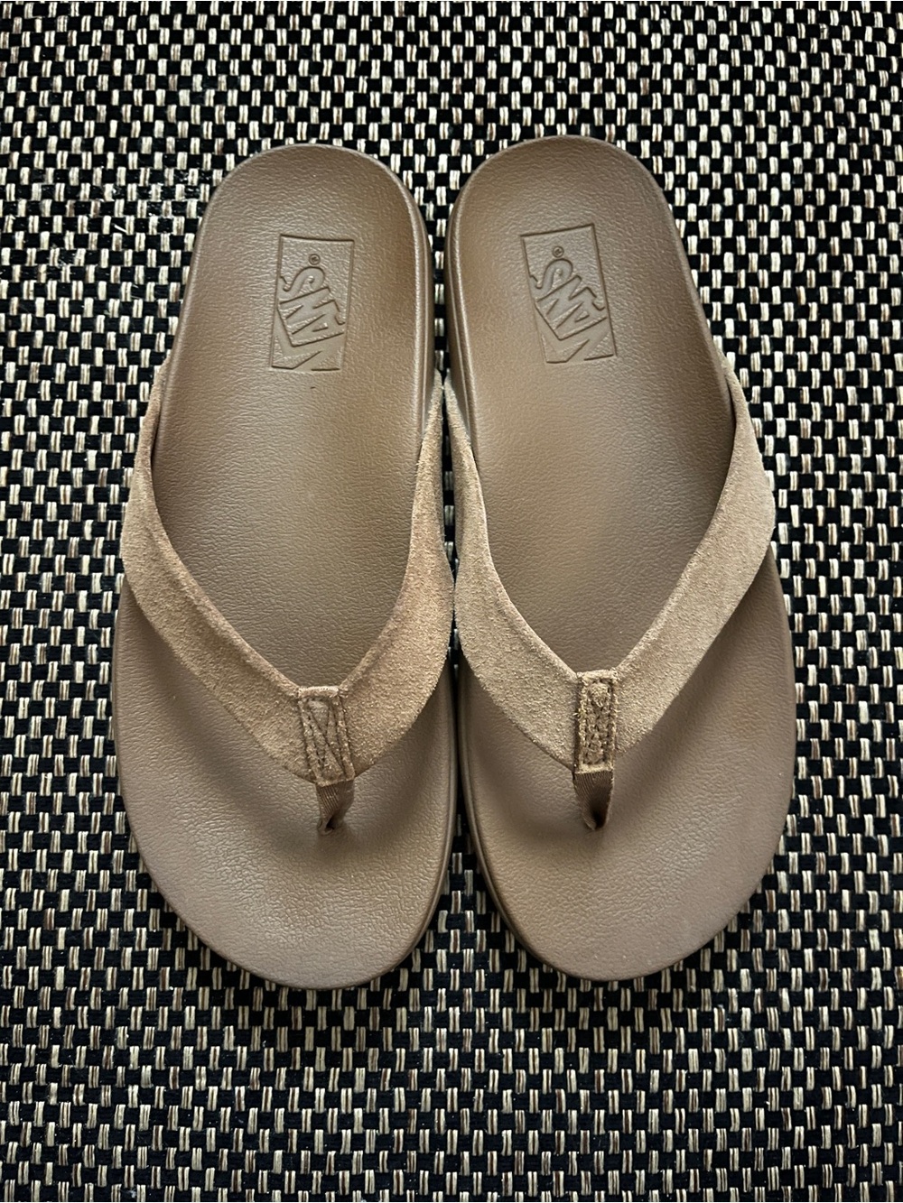 Suede flip flops